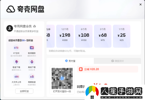 夸克盤(pán)開(kāi)通永久會(huì )員多少錢(qián)