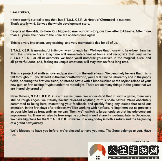 潛行者2官方慶祝在線(xiàn)人數突破11萬(wàn)!祝您狩獵愉快